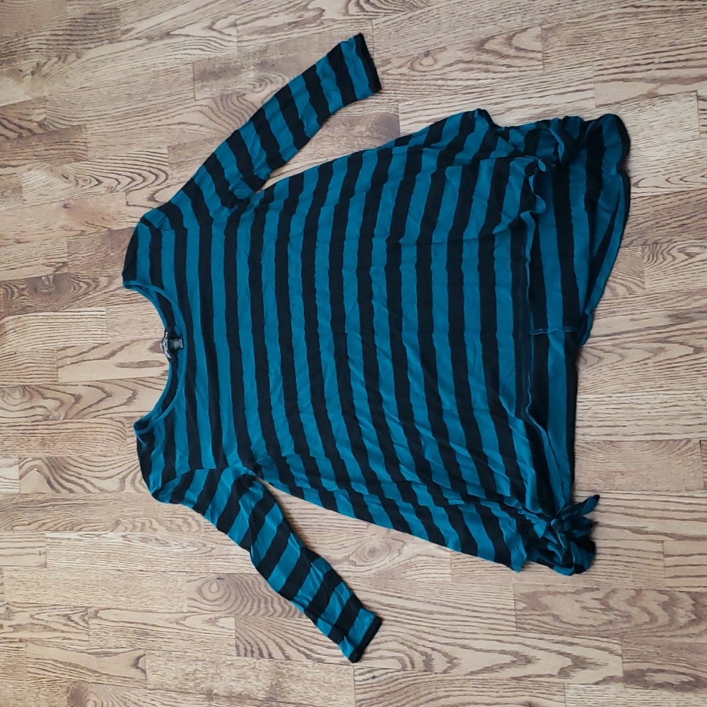 (M) Streetwear Society Striped Long Loose Fit Top Relaxed Loungewear Comfortable